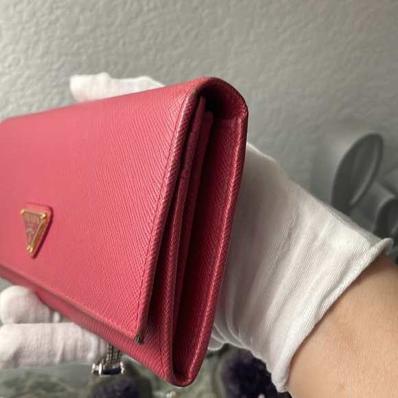 EUC, Auth PRADA MILANO Saffiano Leather Wallet w/Chain for Satchel  use - Picture 9 of 17